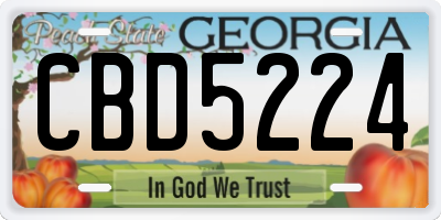GA license plate CBD5224