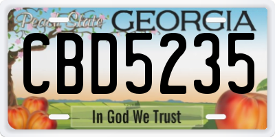 GA license plate CBD5235