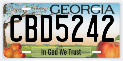 GA license plate CBD5242