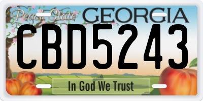 GA license plate CBD5243