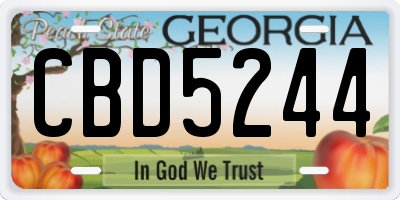 GA license plate CBD5244