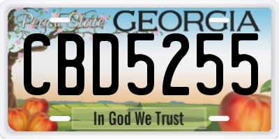 GA license plate CBD5255