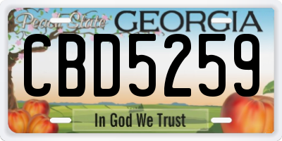 GA license plate CBD5259