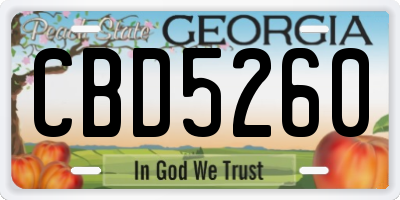 GA license plate CBD5260