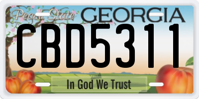 GA license plate CBD5311