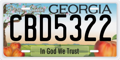 GA license plate CBD5322