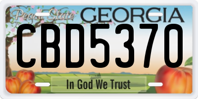 GA license plate CBD5370