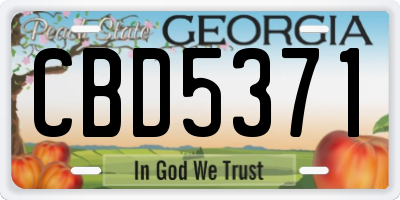 GA license plate CBD5371