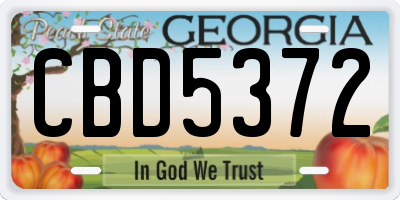 GA license plate CBD5372