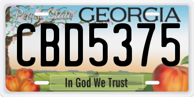 GA license plate CBD5375