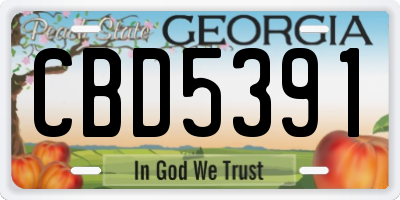 GA license plate CBD5391