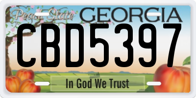 GA license plate CBD5397