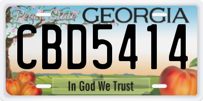 GA license plate CBD5414