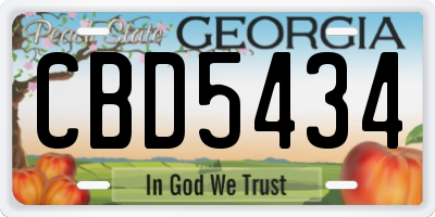 GA license plate CBD5434