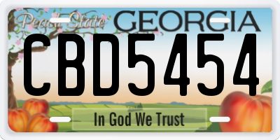 GA license plate CBD5454