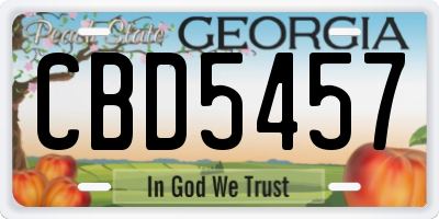 GA license plate CBD5457
