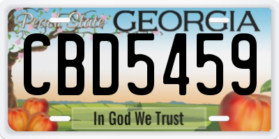 GA license plate CBD5459