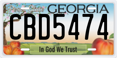 GA license plate CBD5474