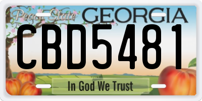 GA license plate CBD5481