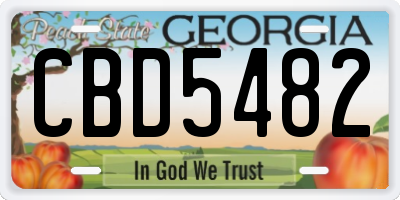 GA license plate CBD5482