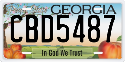 GA license plate CBD5487