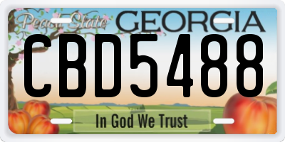 GA license plate CBD5488