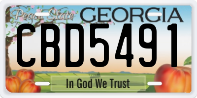 GA license plate CBD5491