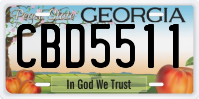 GA license plate CBD5511