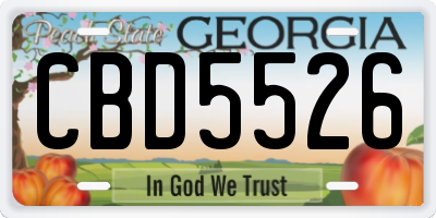 GA license plate CBD5526