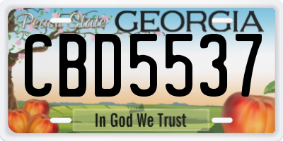 GA license plate CBD5537