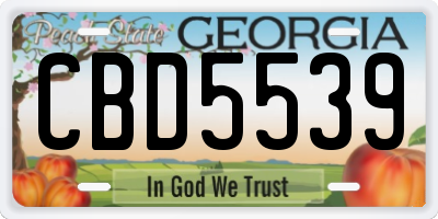 GA license plate CBD5539