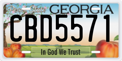 GA license plate CBD5571