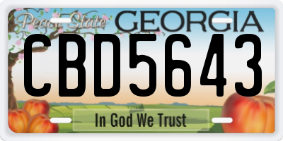GA license plate CBD5643