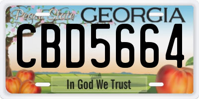 GA license plate CBD5664