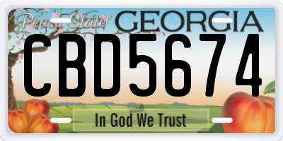 GA license plate CBD5674