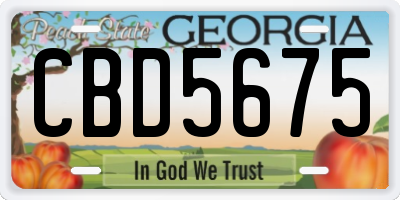 GA license plate CBD5675