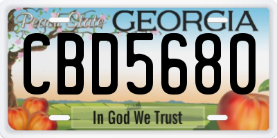 GA license plate CBD5680