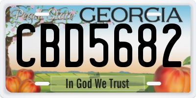 GA license plate CBD5682