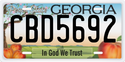 GA license plate CBD5692