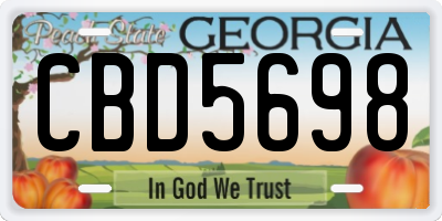 GA license plate CBD5698