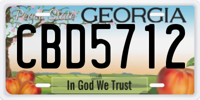 GA license plate CBD5712