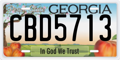 GA license plate CBD5713