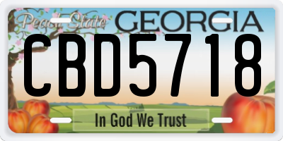 GA license plate CBD5718