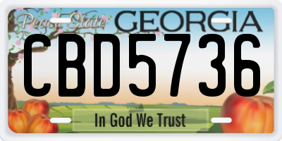 GA license plate CBD5736