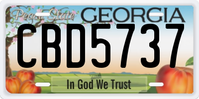 GA license plate CBD5737