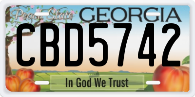 GA license plate CBD5742