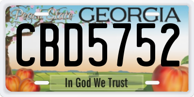 GA license plate CBD5752