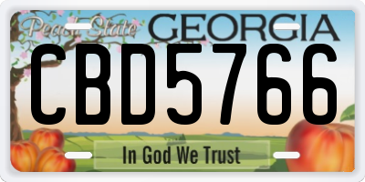 GA license plate CBD5766