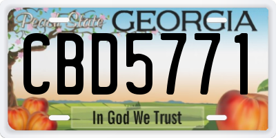 GA license plate CBD5771