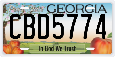 GA license plate CBD5774